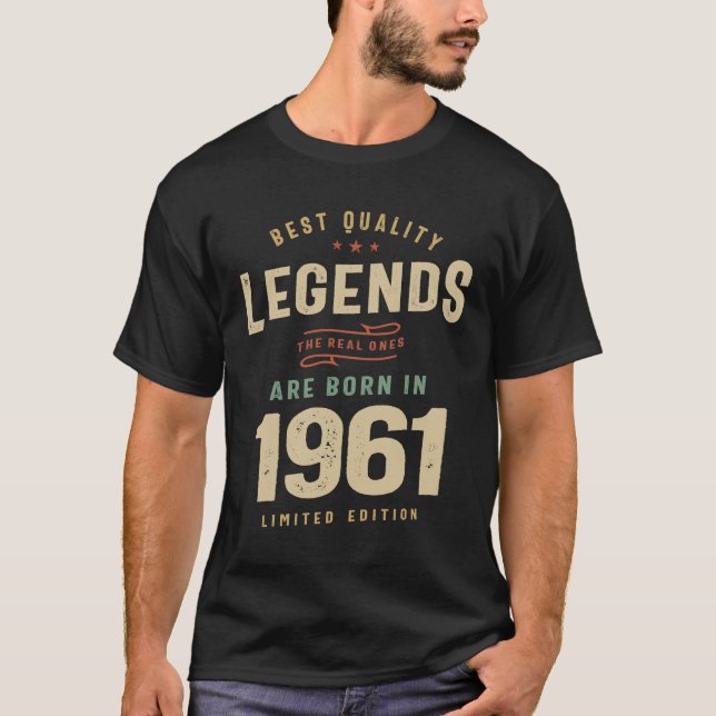Camiseta 1961 Aniversário, 62 Anos (Frente)