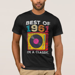 Camiseta 1961 Nascer Vintage 60º Aniversário Vinilas Clássi