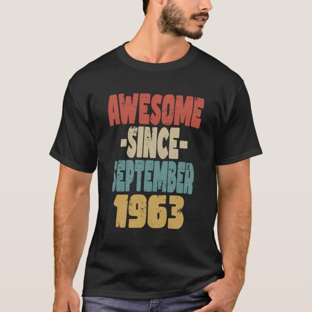 Camiseta 1963 Birthday Vintage Retro Incrível Desde setembr (Frente)