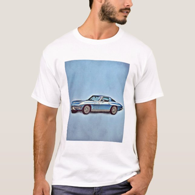 Camiseta 1963 Chevrolet Corvette Sting Ray Coupe (Frente)