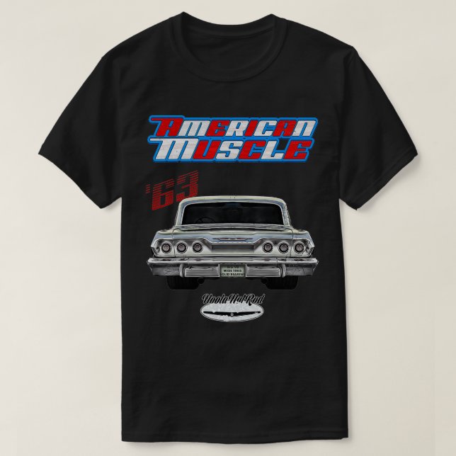 Camiseta 1963 Impala,Rockabilly,rusty,distressed,garage man (Frente do Design)