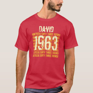Camiseta 1963 ou qualquer ano 50.o aniversário Dom Vermelh