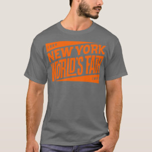 Camiseta 196465 New York Worlds Fair Tiki Font Orange