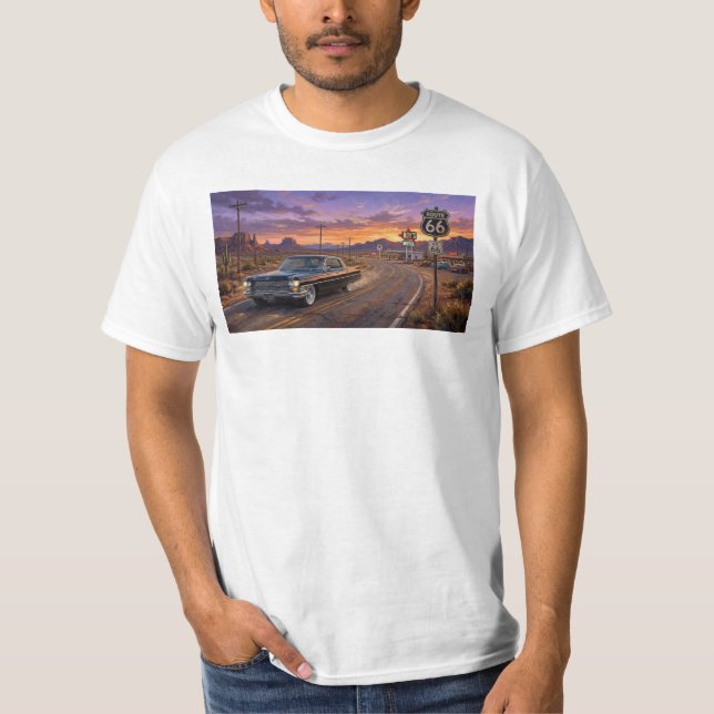Camiseta 1964 Cadillac na Rota 66 (Frente)