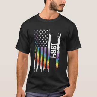 Camiseta 1964 Estados Unidos afloraram o arco-íris com band