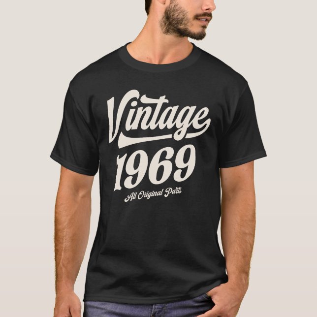 Camiseta 1969 55º Aniversário Oferece Homens de 55 Anos (Frente)
