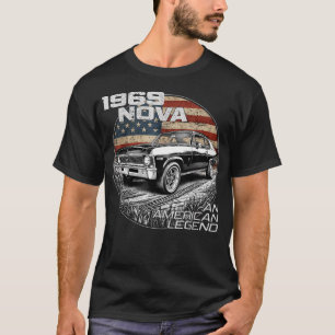 Camiseta 1969 69 Nova Silhueta Muscle Car Americano