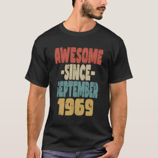 Camiseta 1969 Birthday Vintage Retro Incrível Desde setembr