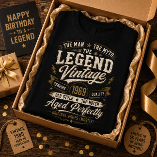 Camiseta 1969 Lendário Envelhecido Perfeitamente 57º Aniver