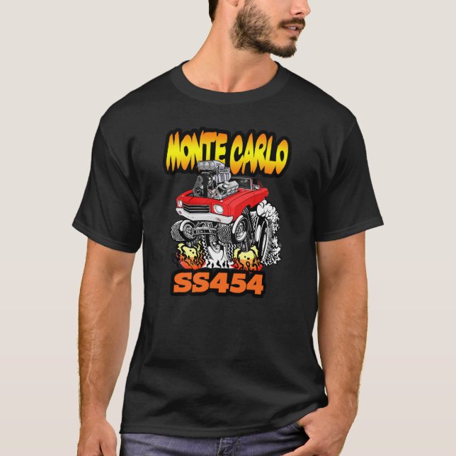 Camiseta 1970 1971 Monte Carlo SS 454 Cartoon Hot Rod (Frente)