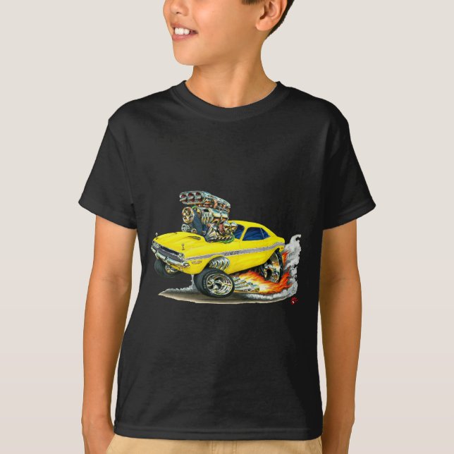 Camiseta 1970-72 carro do amarelo do desafiador de Dodge (Frente)