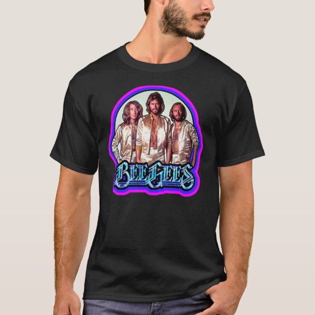 Camiseta 1970 & x27;s Classic Bee Gees Custom Art Essential (Frente)