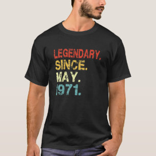 Camiseta 1971 50 Legendário Desde Maio De 1971 50º Bday Ret