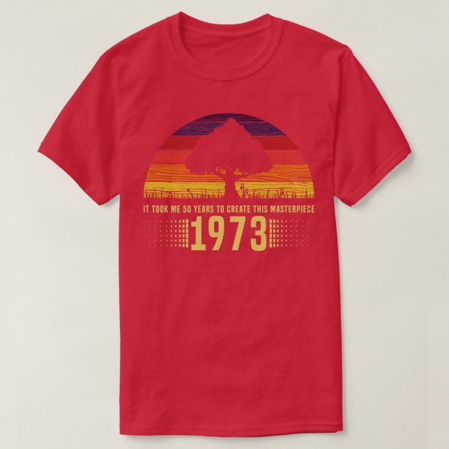 Camiseta 1973 Vintage Retro Sunset Masterisco 50th Birthda (Frente do Design)