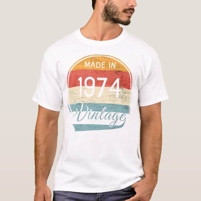 Camiseta 1974 Vintage Aniversário (Frente)