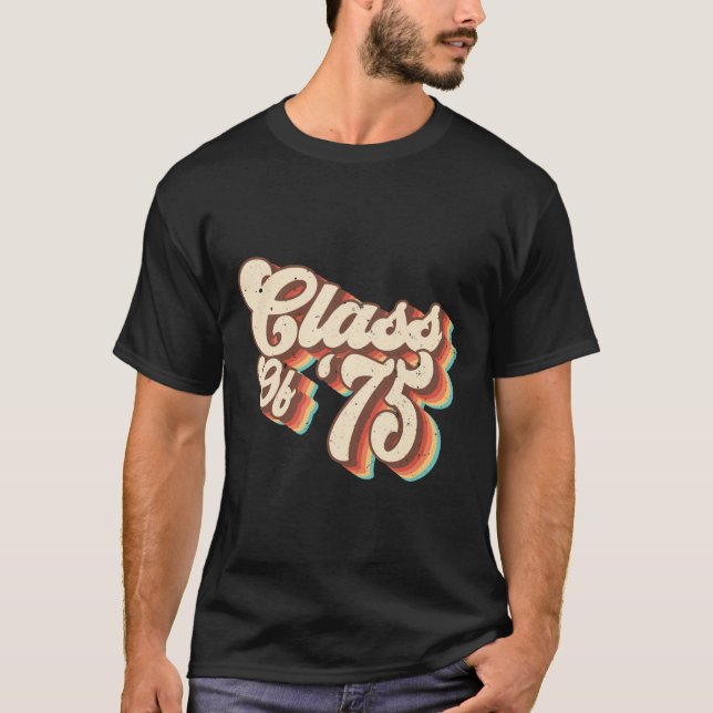 Camiseta 1975 Cl Retro Cl De 75 Graduados Por Segundo grau (Frente)