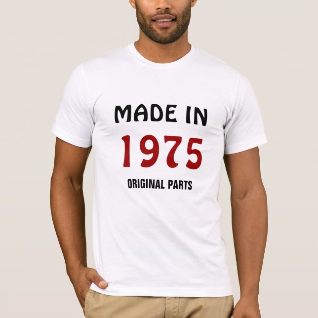 Camiseta 1975, feita em 1975, peças originais (Frente)