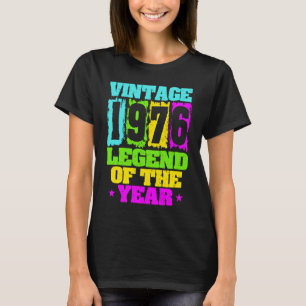 Camiseta 1976 Birthday Vintage 1976 E Nascer Em 1976