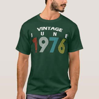 Camiseta 1976 June Vintage Birthday Gif