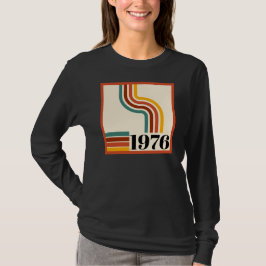 Camiseta 1976 Retro Stripe 50th Birthday Vintage