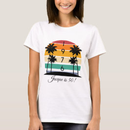 Camiseta 1976 Retro Stripe Sunset Vintage 50th Birthday