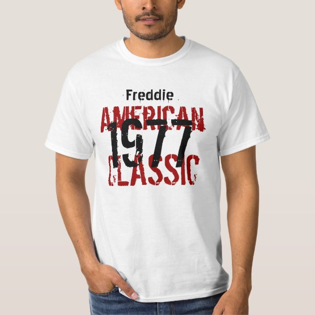 Camiseta 1977 ou alguns presentes de aniversário clássicos (Frente)