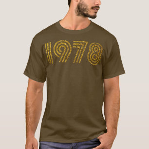 Camiseta 1978 Efeito Luminoso do Ano de Nascimento