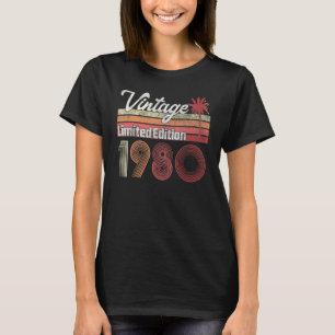 Camiseta 1980 42nd Birthday Vintage 42 Anos