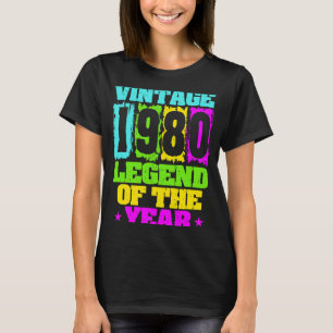 Camiseta 1980 Birthday Vintage 1980 E Nascer Em 1980