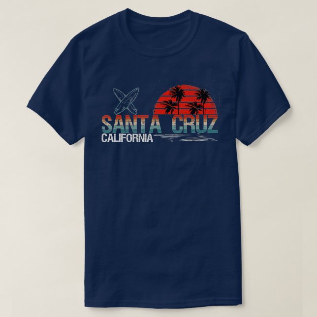 Camiseta 1980 em Papais noeis Cruz da Cidade da Califórnia (Frente do Design)