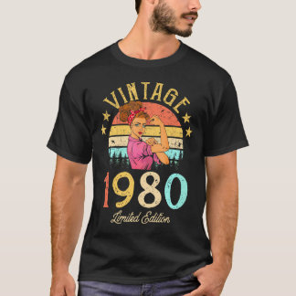 Camiseta 1980 Feita Em 1980 42º Aniversário De Mulheres De