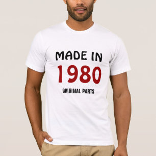 Camiseta 1980, feita em 1980, peças originais