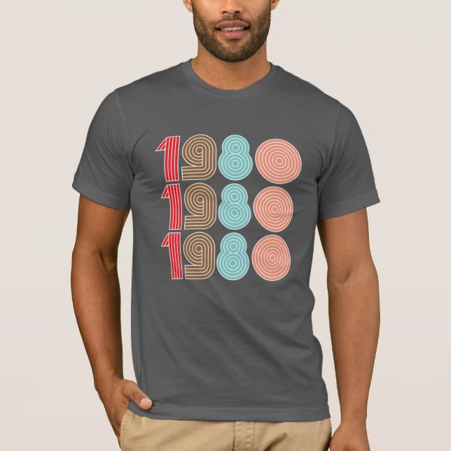 Camiseta 1980s Cool Retro Typography Repeat Script (Frente)