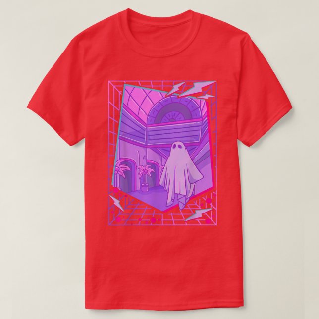 Camiseta 1980s Vaporwave Ghost Sheet Ghost Aesthetic Retro  (Frente do Design)