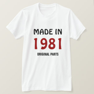 Camiseta 1981, feito em 1981, peças originais