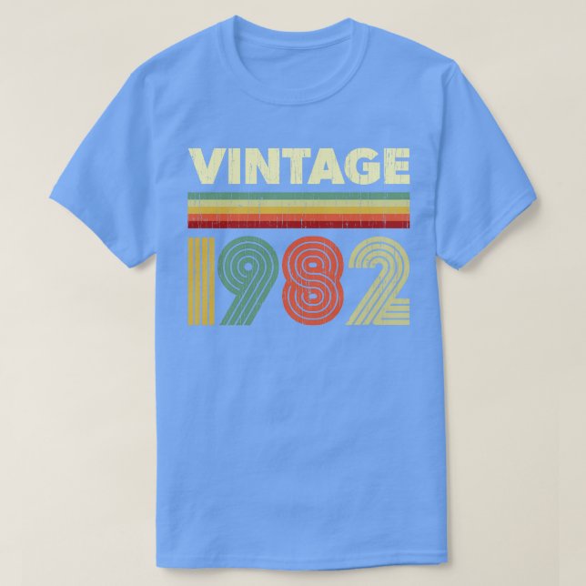 Camiseta 1982 Birthday Vintage Retro 39 anos Design (Frente do Design)