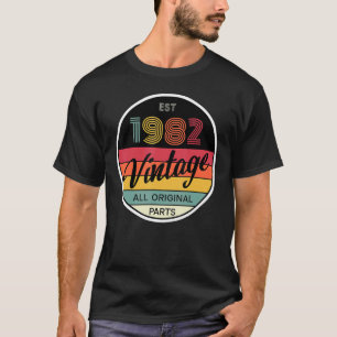 Camiseta 1982 Vintage All Original Parts Men Women 40th Bir