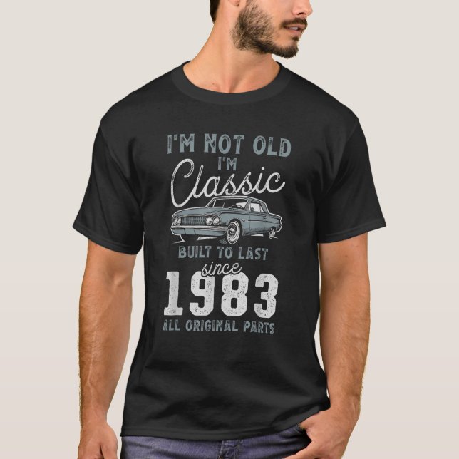 Camiseta 1983 Classic Car 42º Aniversário (Frente)