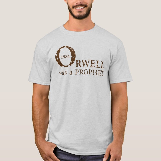 Camiseta 1984 Orwell era um PROPHET para Homens, Ash (Frente)