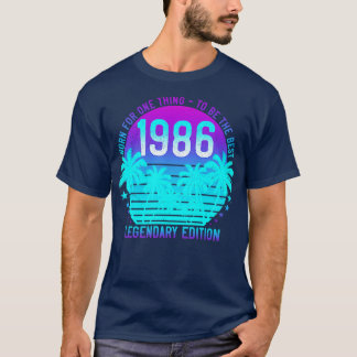 Camiseta 1986 Aniversário 35º Dia da Vintagem Palma Sunset