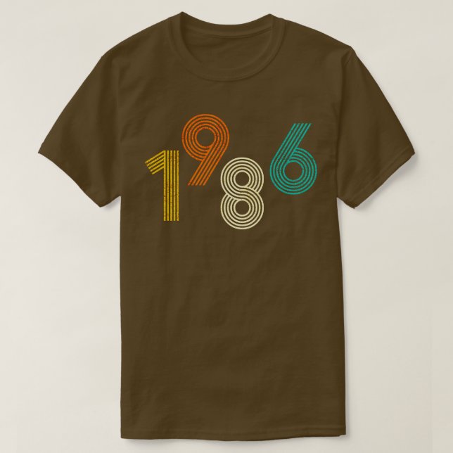 Camiseta 1986 Retro Birthday Vintage (Frente do Design)
