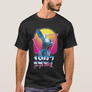 Camiseta 1987 Ano do Rabbit Chinês Zodiac Ano Novo Bi