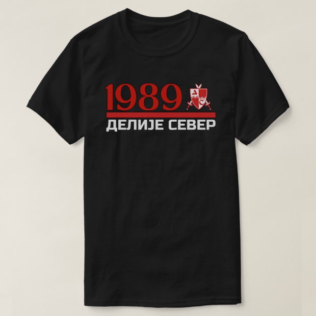 Camiseta 1989 Delije Sever Vermelho Branco (Frente do Design)
