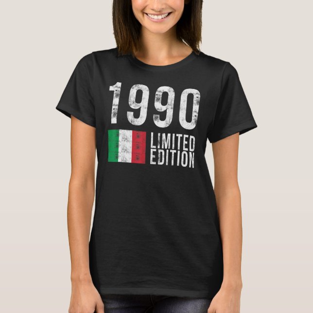 Camiseta 1990 Itália com Bandeira Aniversário (Frente)