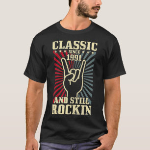 Camiseta 1991 Classic Rock Vintage Rock & Roll 30 Birthda