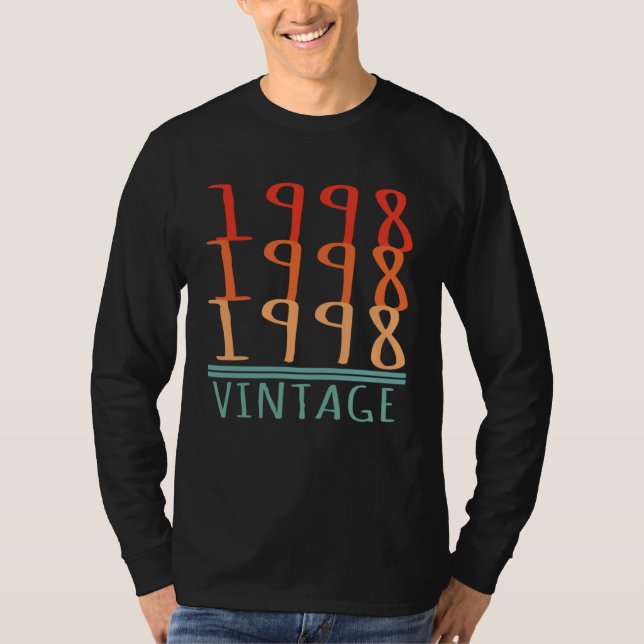 Camiseta 1998 Vintage Anniversary Matching Couple (Frente)