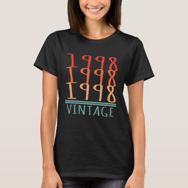 Camiseta 1998 Vintage Anniversary Matching Couple (Frente)
