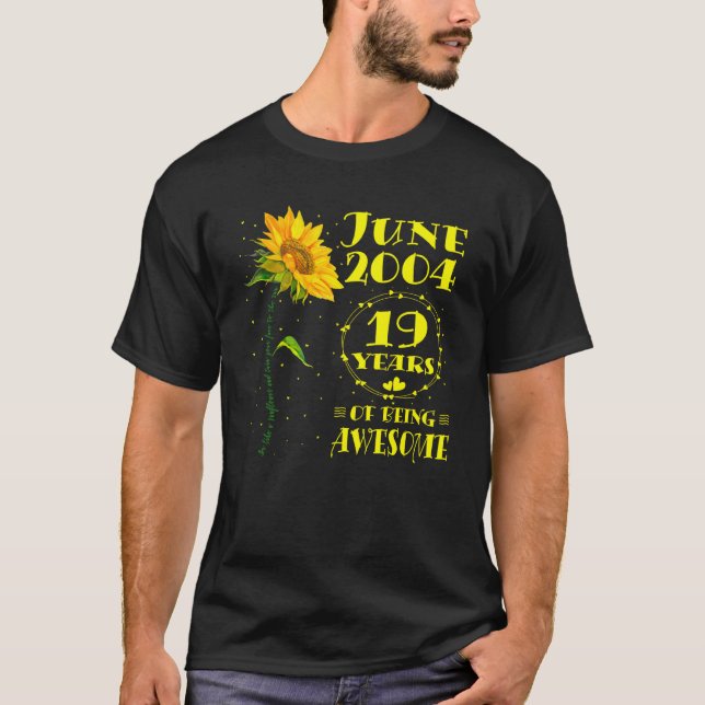 Camiseta 19. º aniversário 19 anos Meninas de girassol junh (Frente)