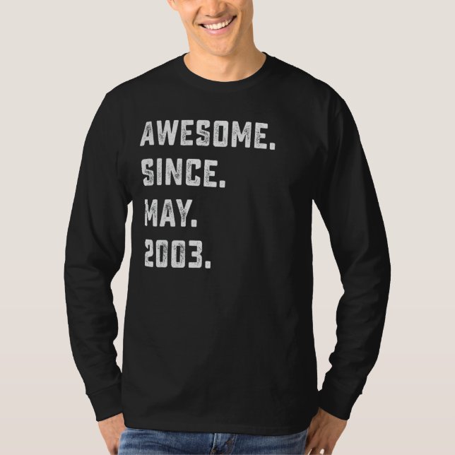 Camiseta 19.º Aniversário Impressionante Desde maio de 2003 (Frente)