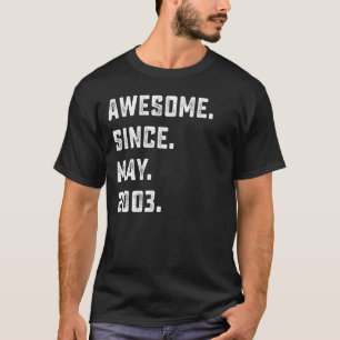 Camiseta 19.º Aniversário Impressionante Desde maio de 2003